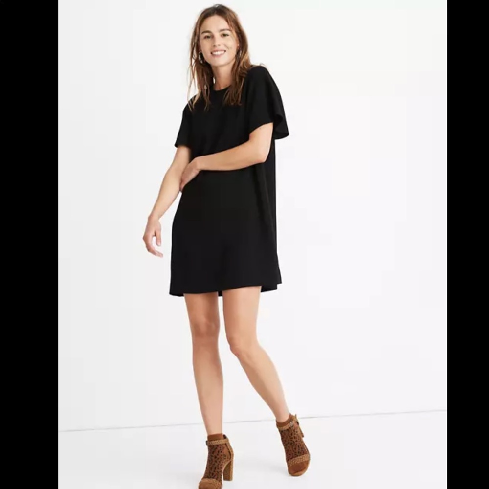Madewell crepe flutter-sleeve mini dress